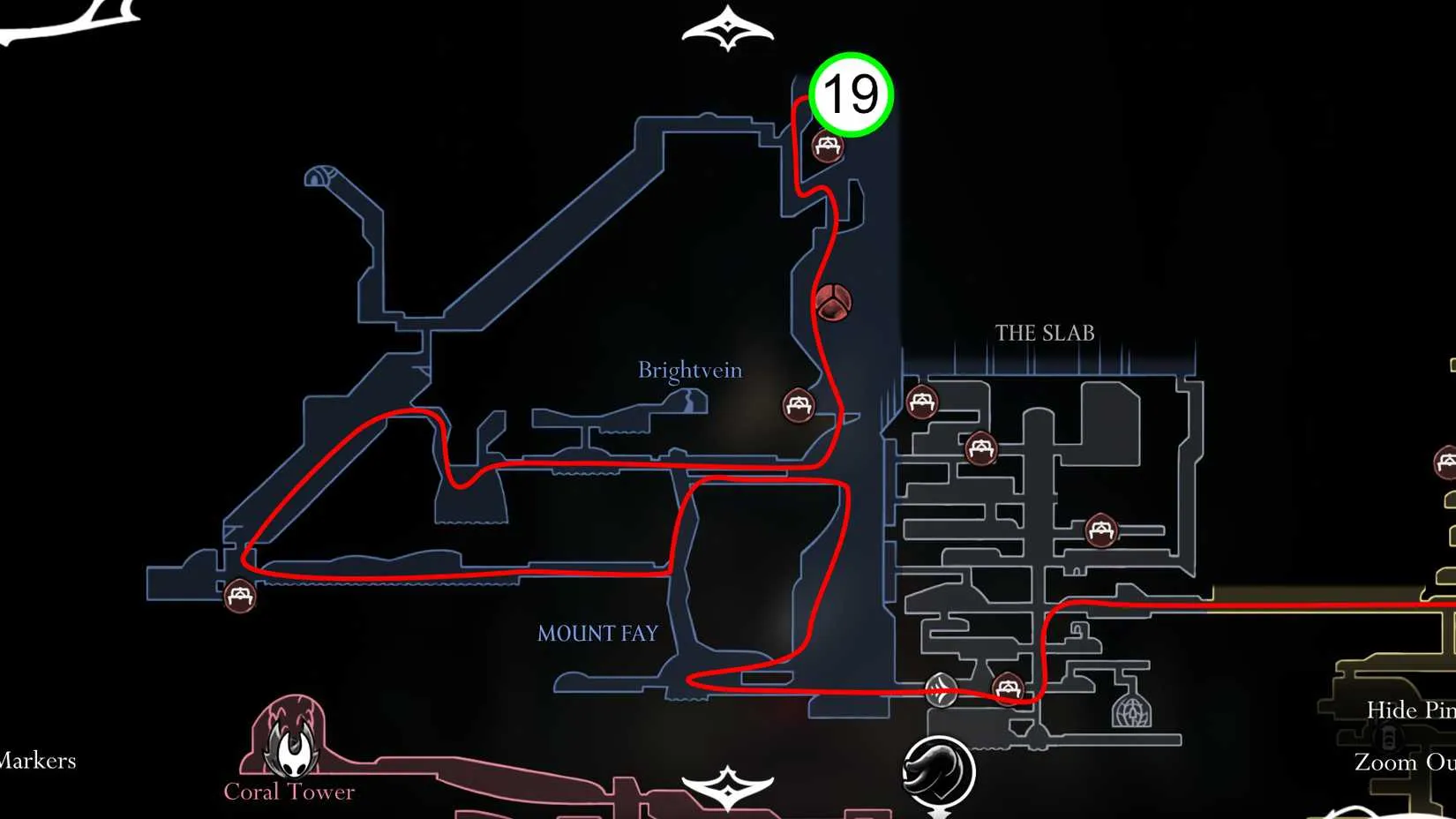 Hornet unlocking a shortcut in the Whispering Vaults to obtain a Pale Oil