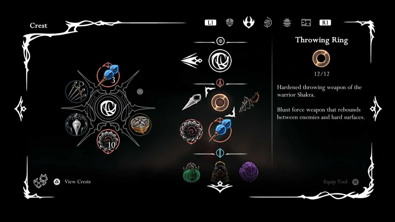The Throwing Ring combat tool, a circular weapon primed for ricocheting mayhem