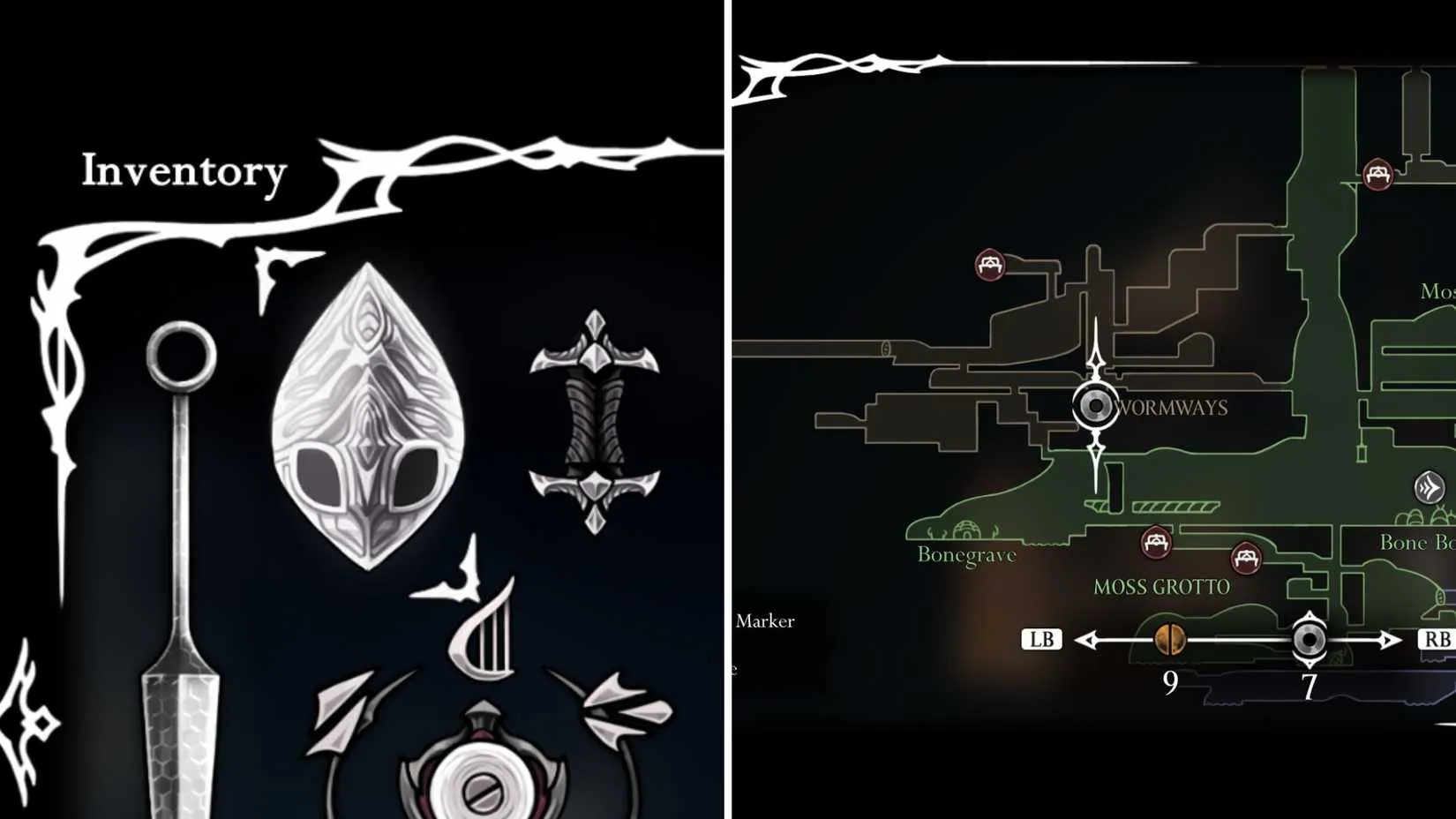 A hidden Mask Shard behind a breakable wall