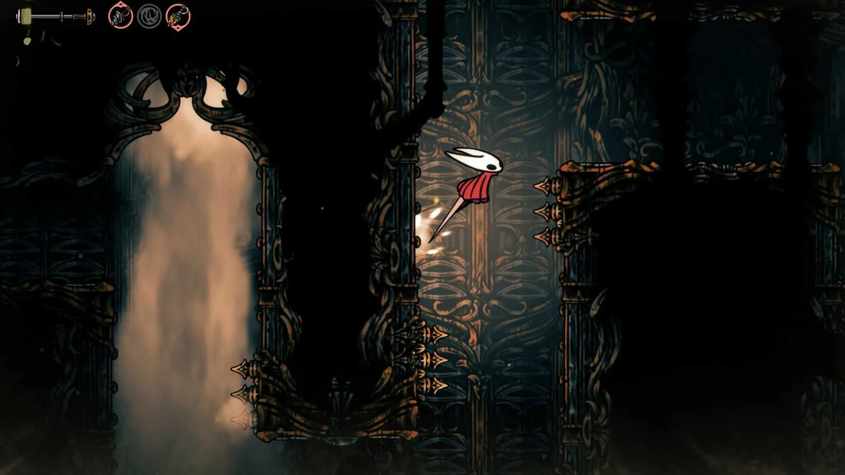 Heading through Exhaust Organ in Hollow Knight: Silksong