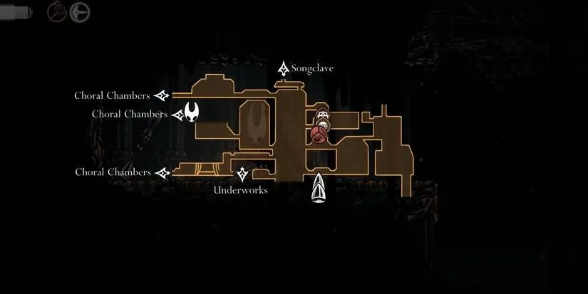 The location of the lever leading to the first Pale Oil in Silksong