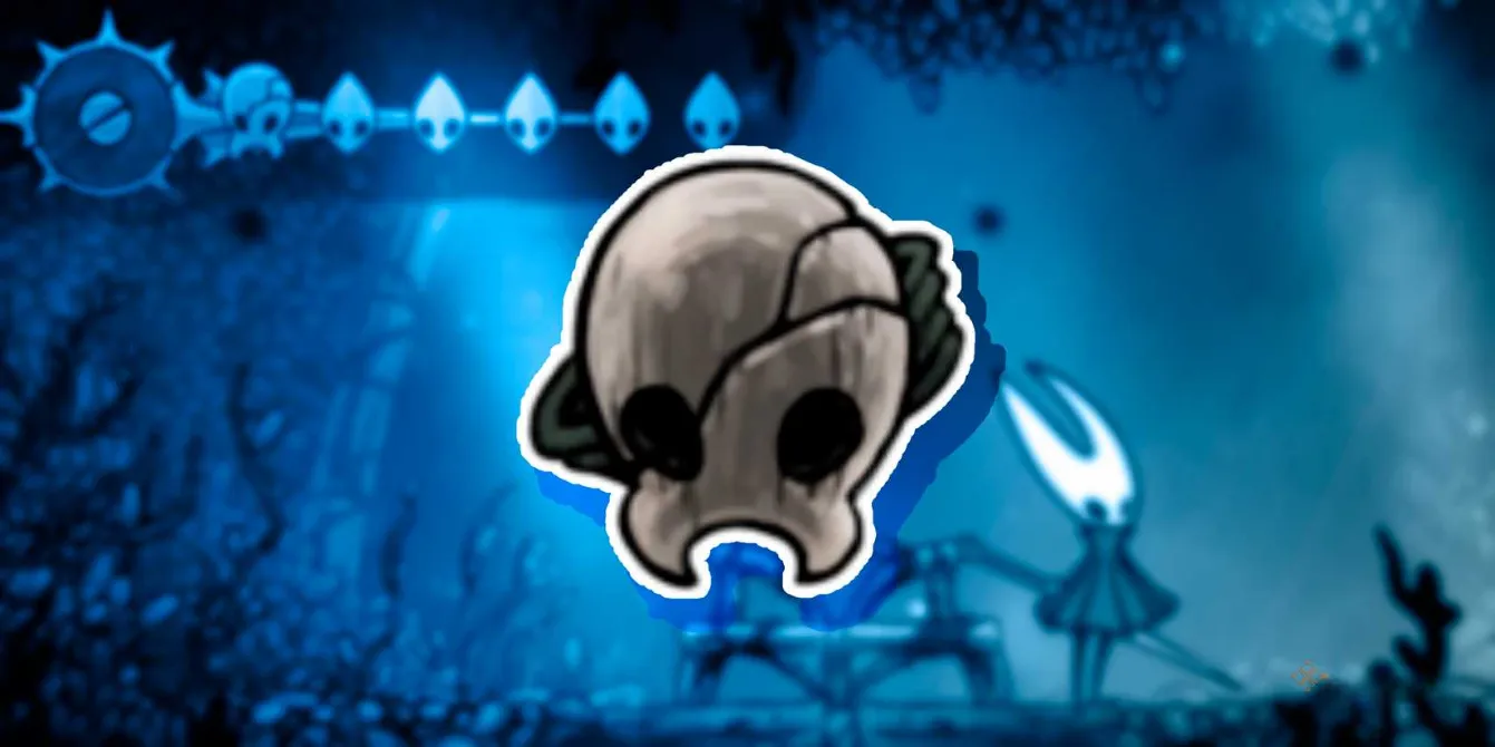 Fractured Mask blue Tool protecting Hornet in Hollow Knight Silksong