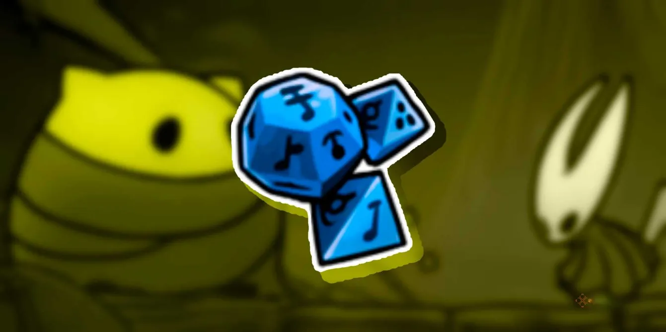 Magnetite Dice yellow Tool alongside Hornet playing the dice game in Hollow Knight Silksong