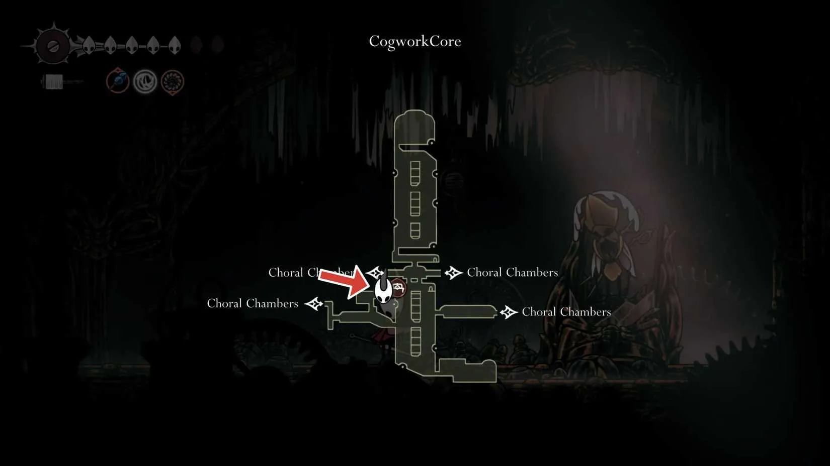 The Second Sentinel location in Cogwork Core after collecting all Cogheart pieces