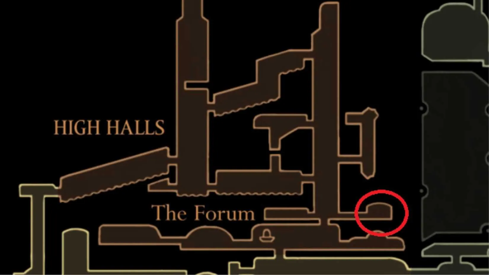 The hidden High Halls chamber where Second Sentinel waits