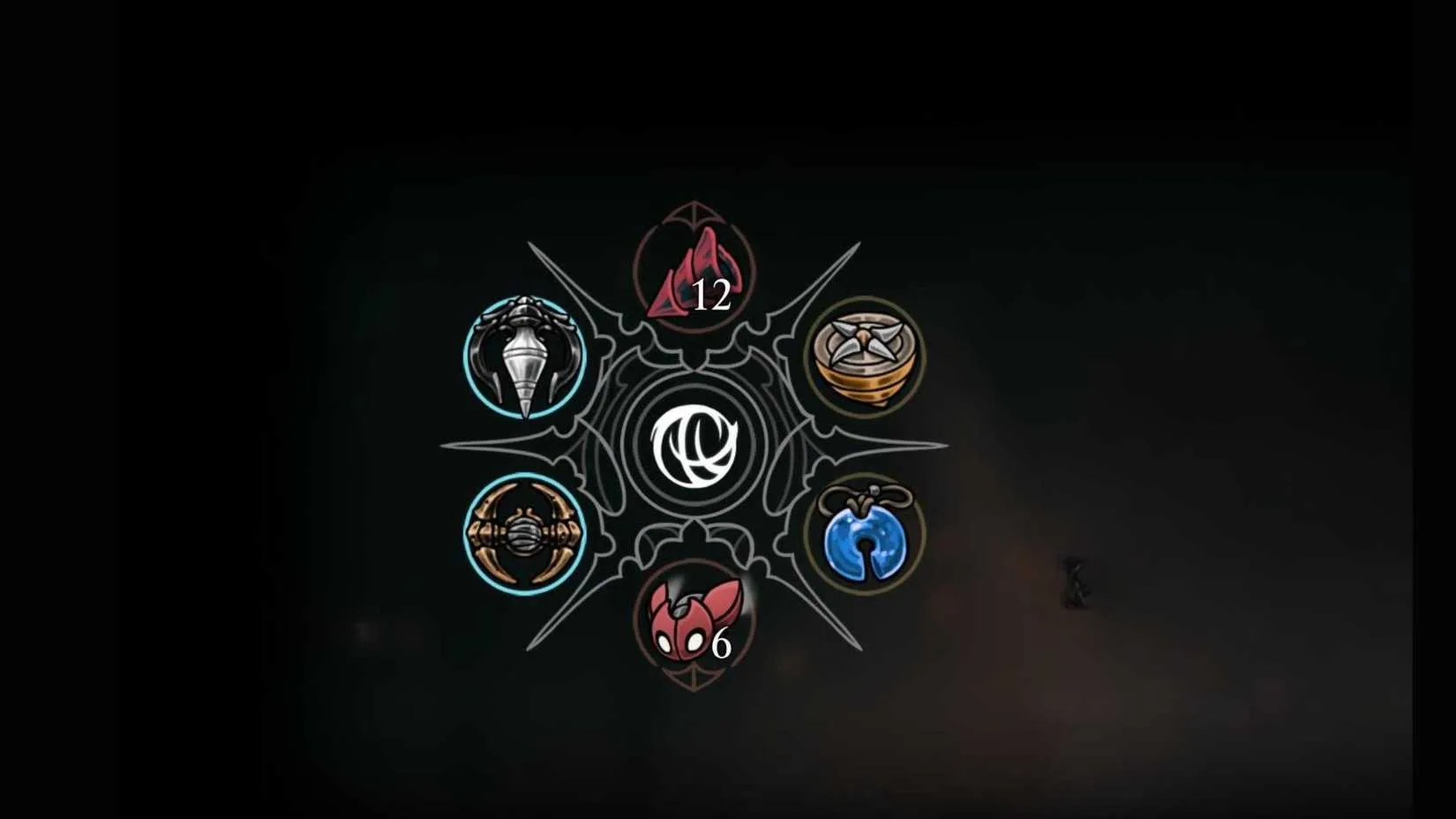 Recommended setup screen before the Father of the Flame fight