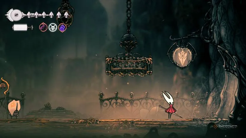 The Whiteward entrance marked by an upside-down spear sign