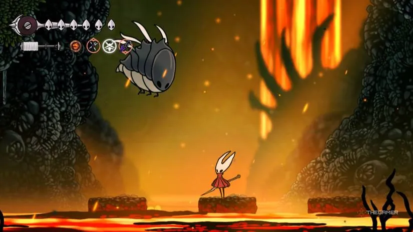 Magma Bell tool equipped in Hollow Knight Silksong