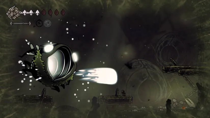 Groal attacking while the player waits in the maggot water