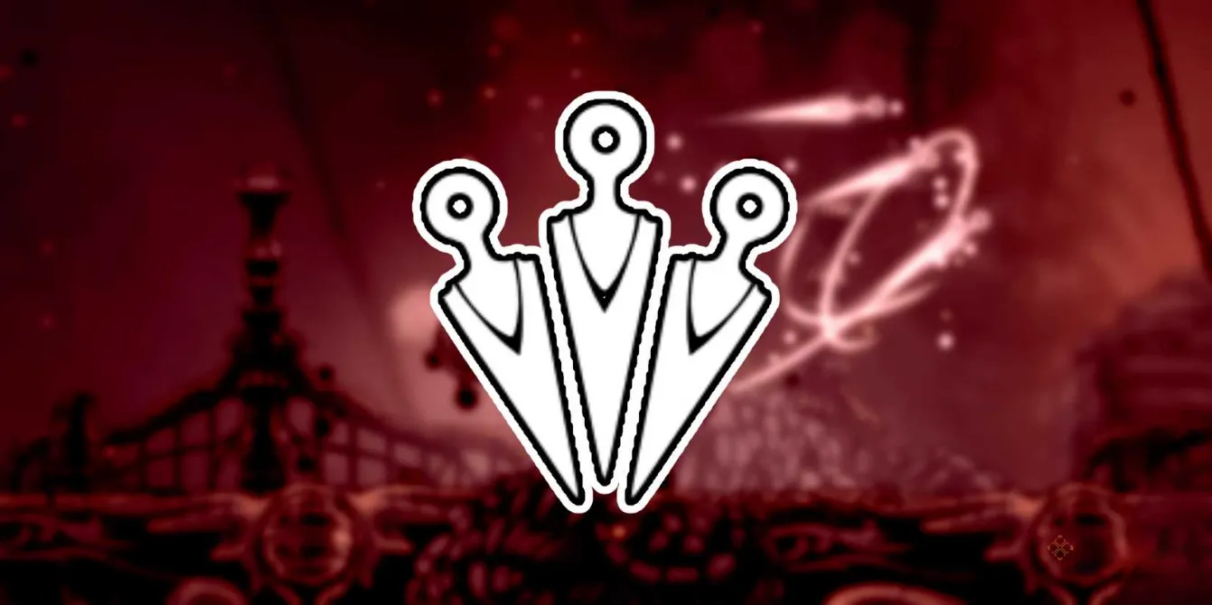 The symbol for Pale Nails with Hornet summoning nails in Hollow Knight Silksong