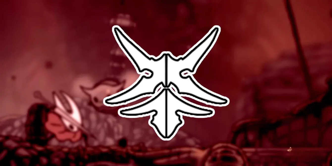 The symbol for Cross Stitch with Hornet performing a counter in Hollow Knight Silksong