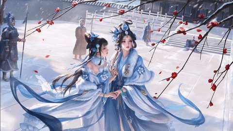 并蒂连枝·双女主雪景