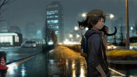 雨夜都市道路