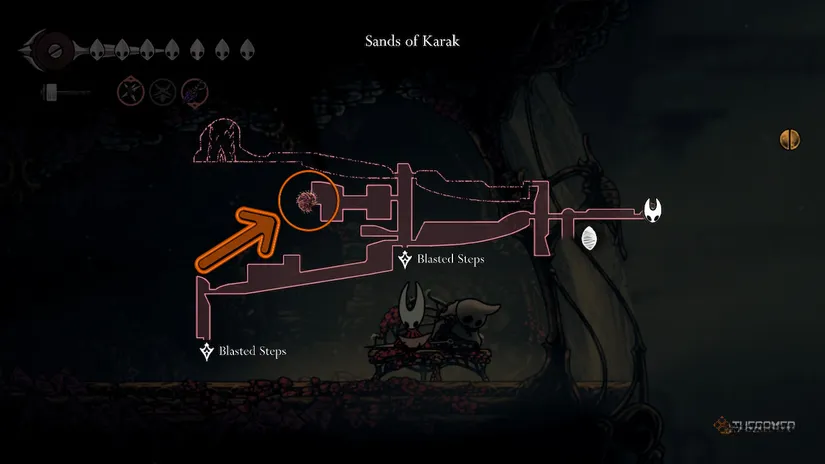 The Crustnut location in the Sands of Karak, reached through a hidden western path