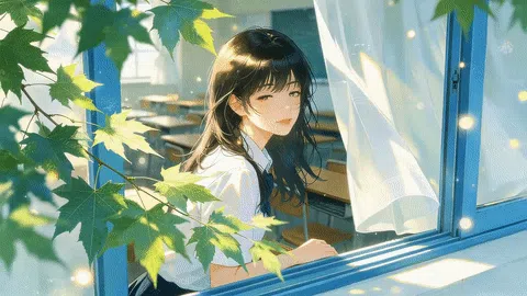教室窗边少女