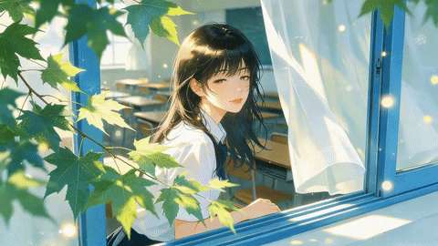 教室窗边少女