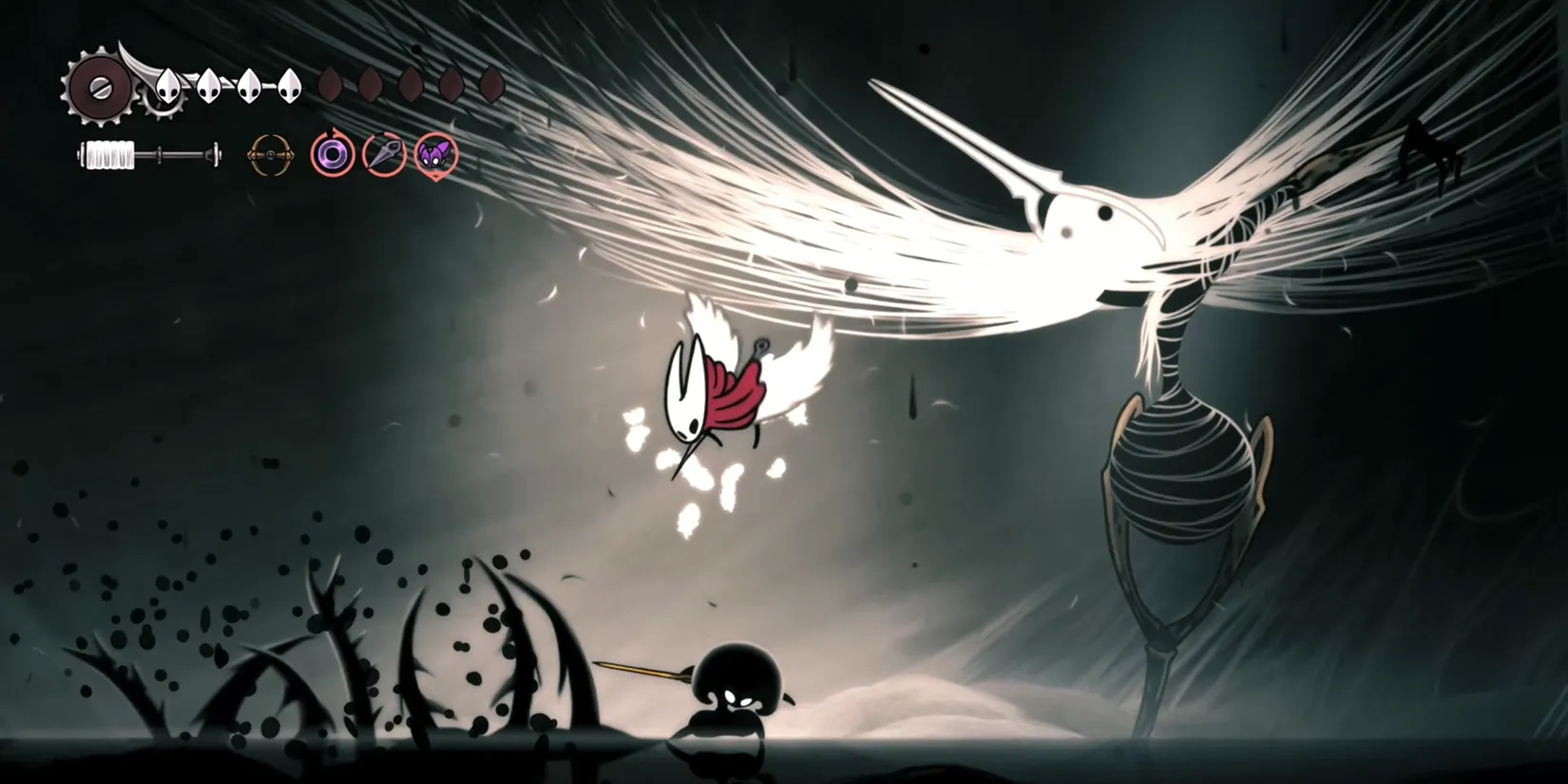 Lost Lace surrounded by void energy in Hollow Knight Silksong