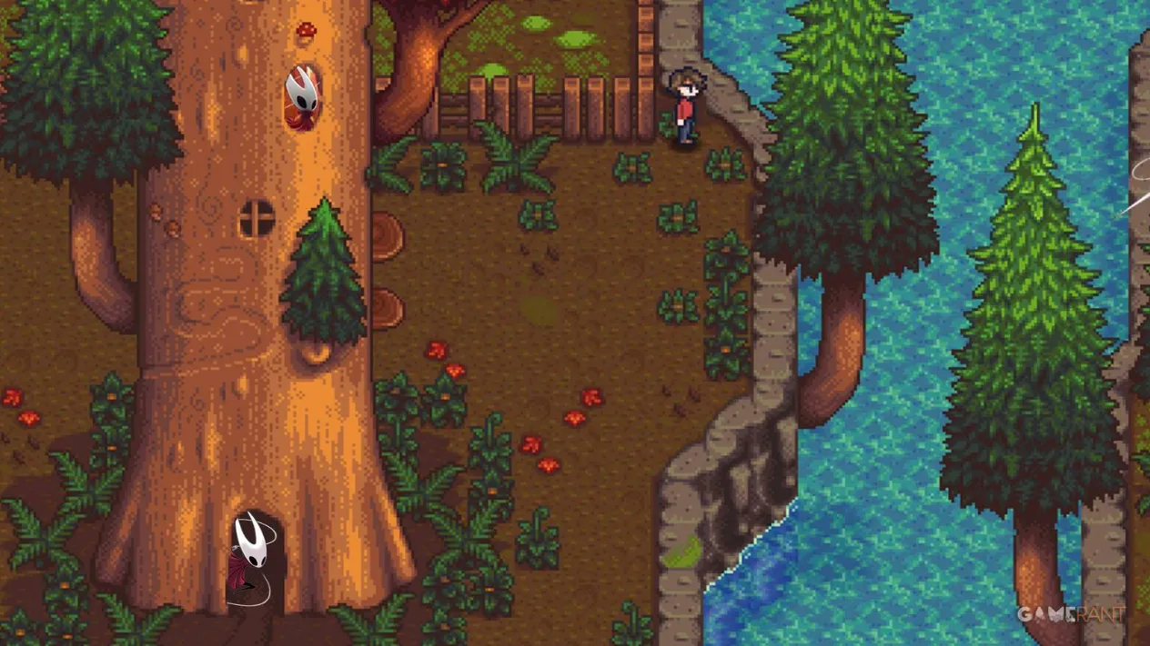 Stardew Valley 1.7 and Hollow Knight Silksong crossover concept art