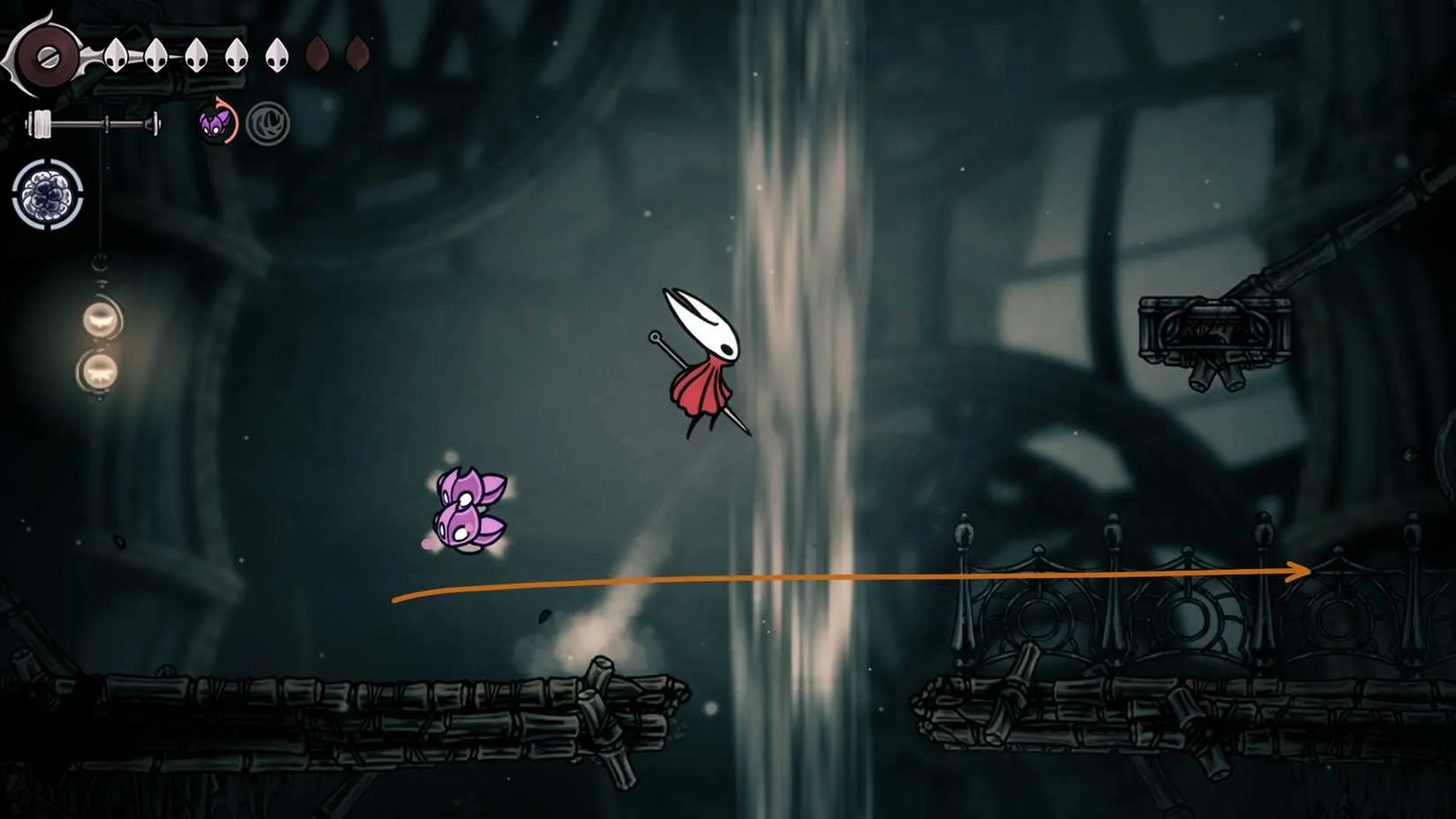 Hornet following the rightward route toward the elevator while delivering the Queen&rsquo;s Egg