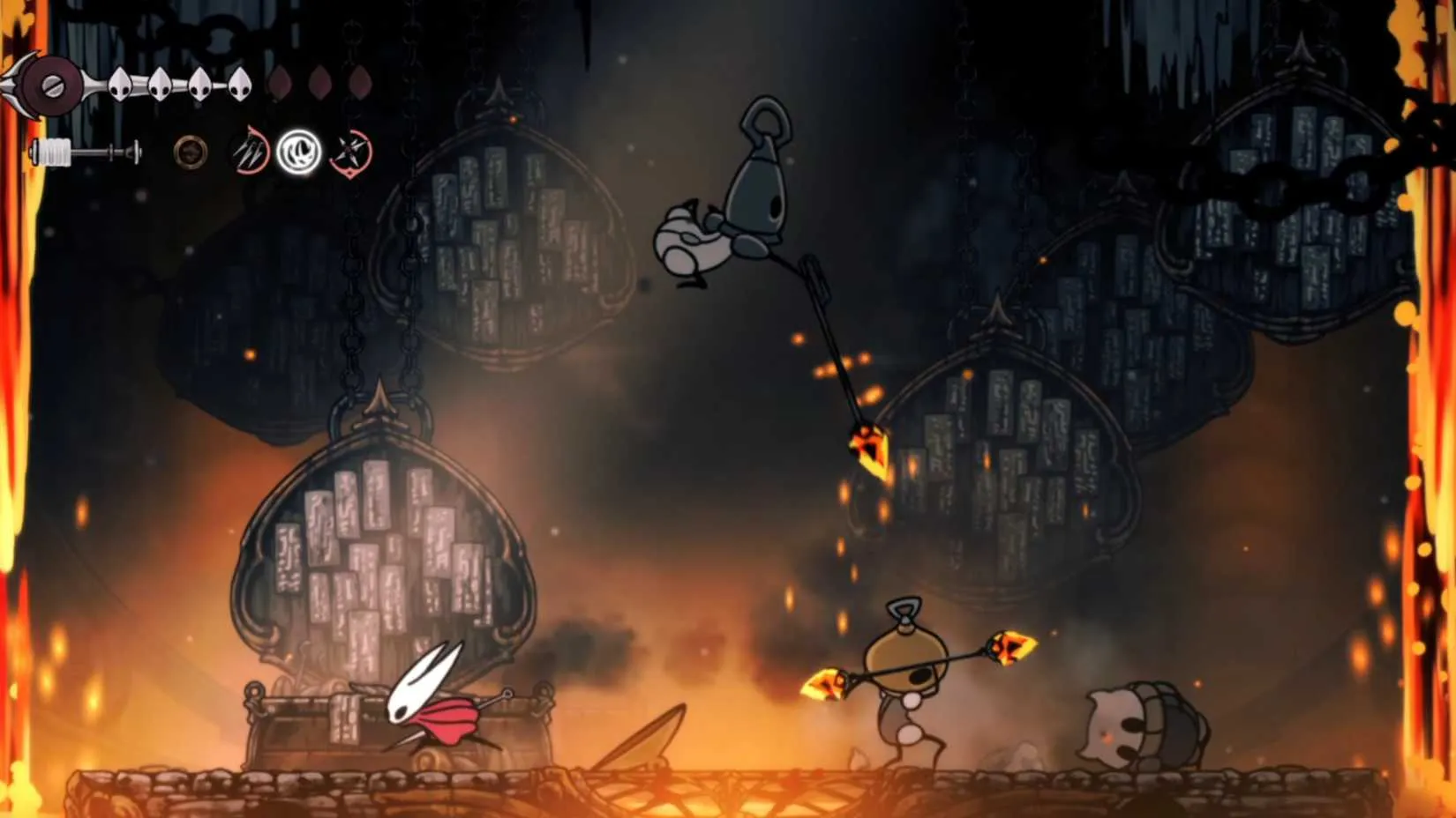 Forebrothers Signis and Gron attacking together with fiery arrows