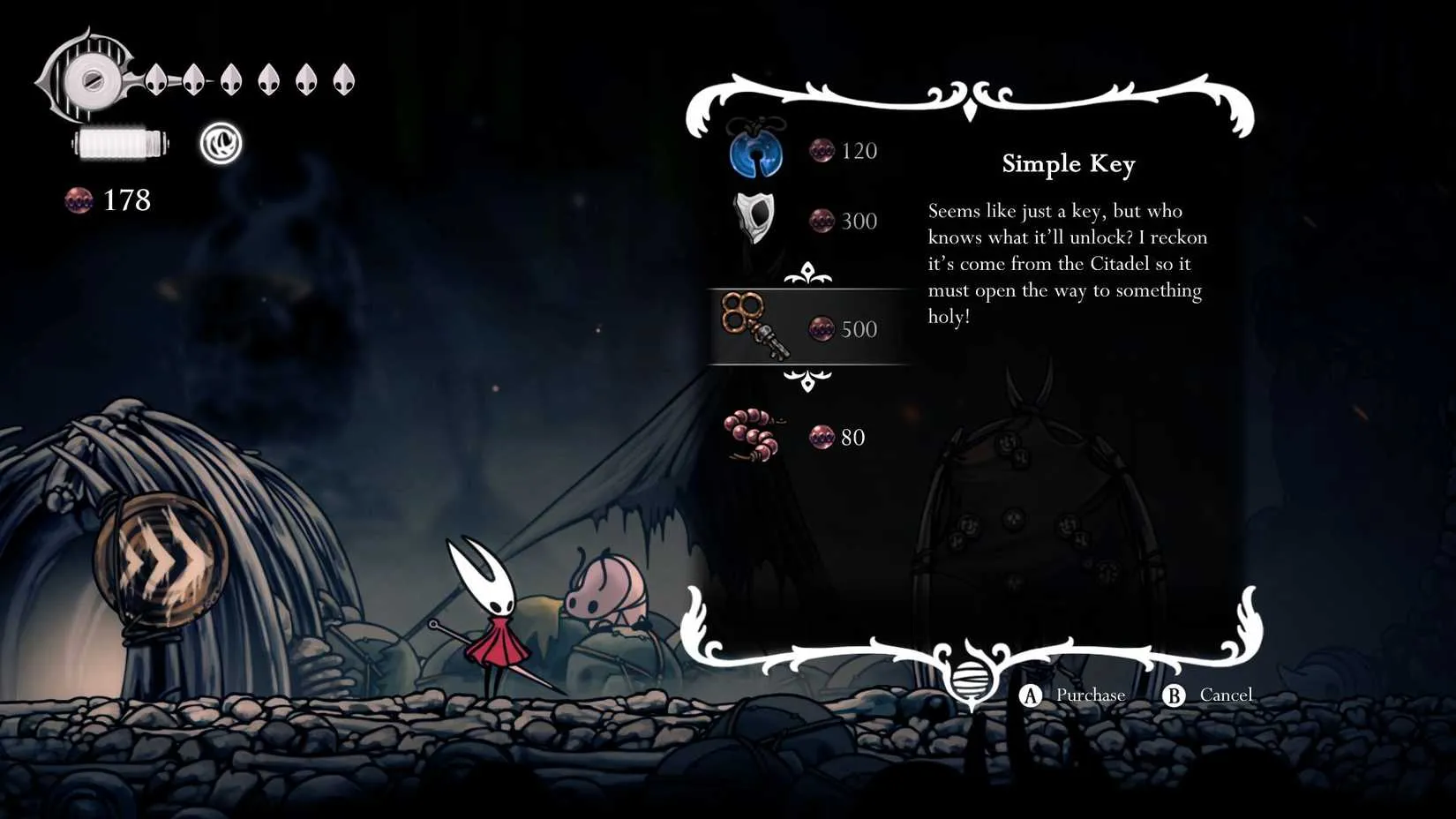 Bone Bottom merchant selling the first Simple Key