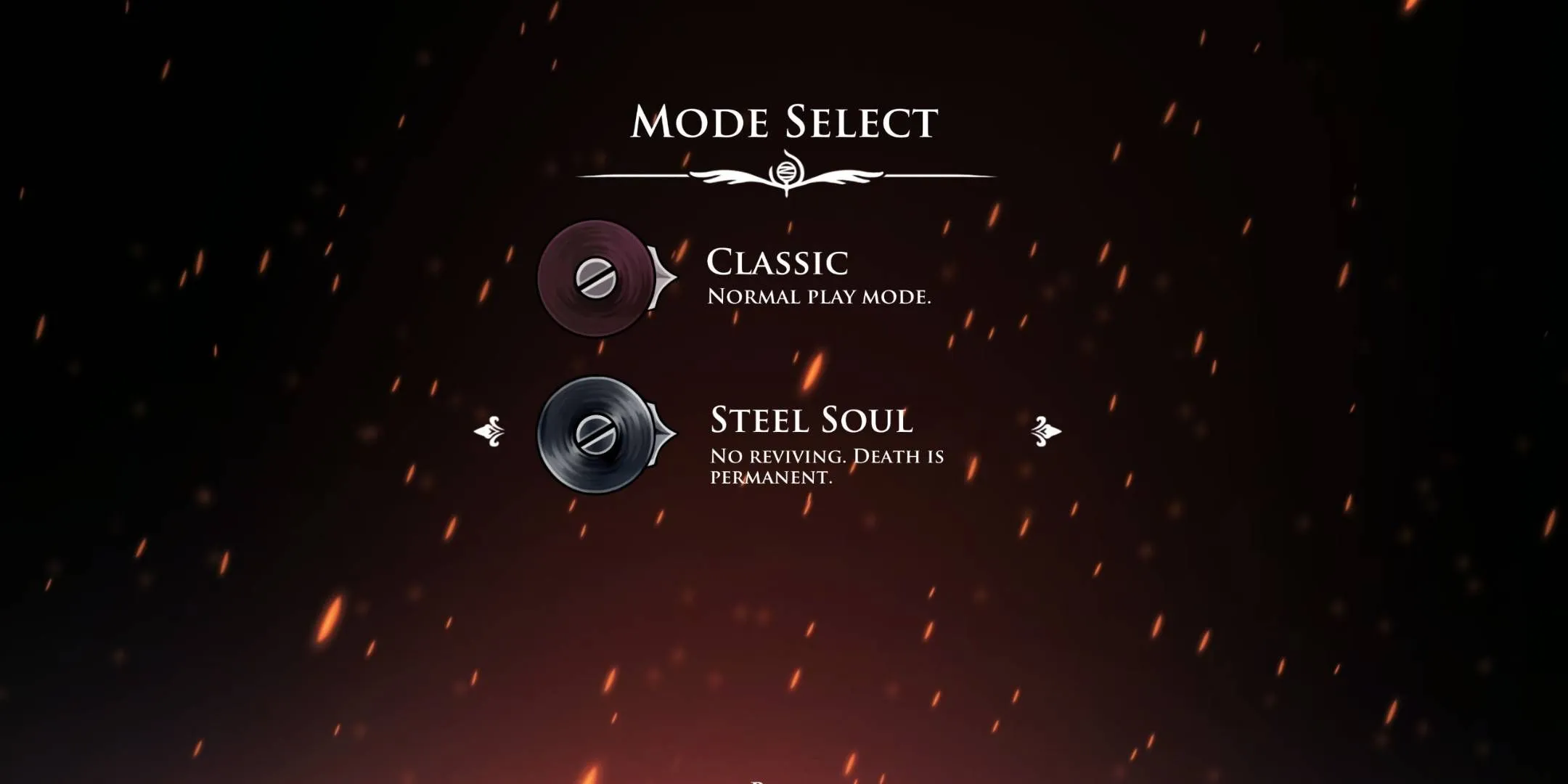 Steel Soul mode activation screen in Silksong