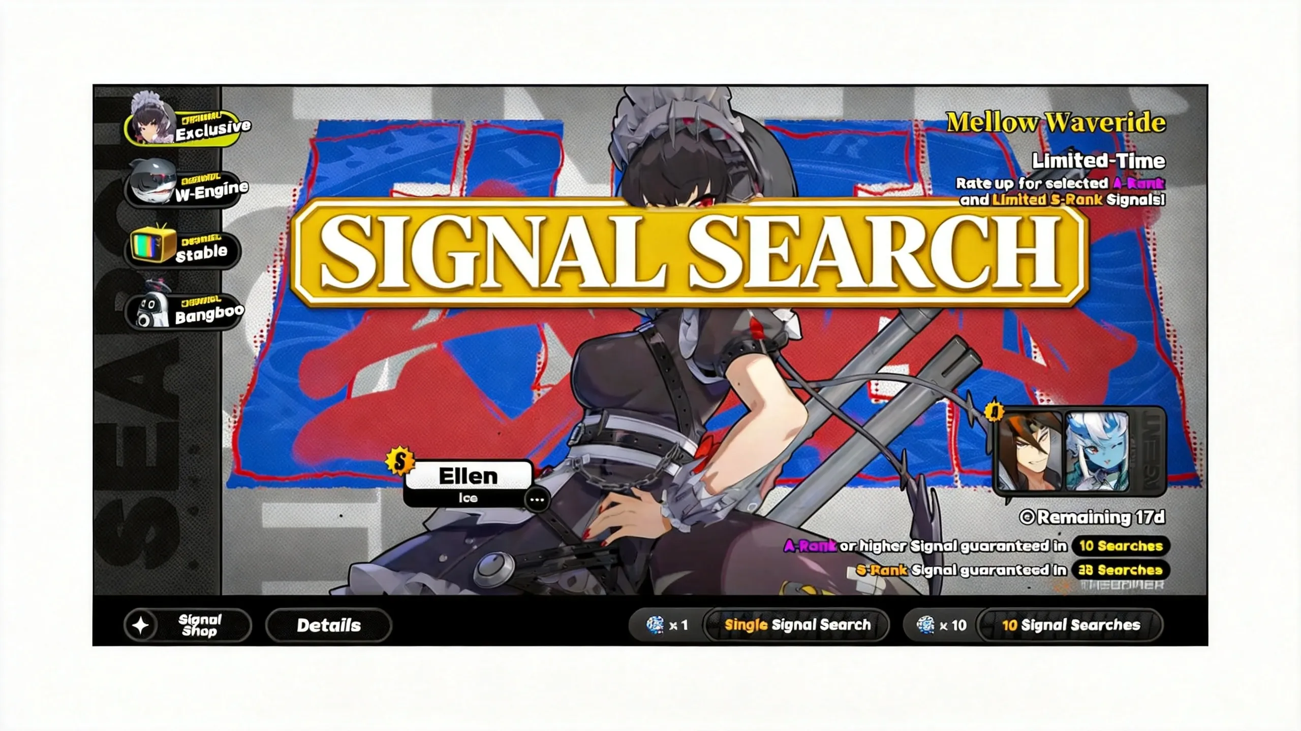 Zenless Zone Zero Signal Search banner pull screen