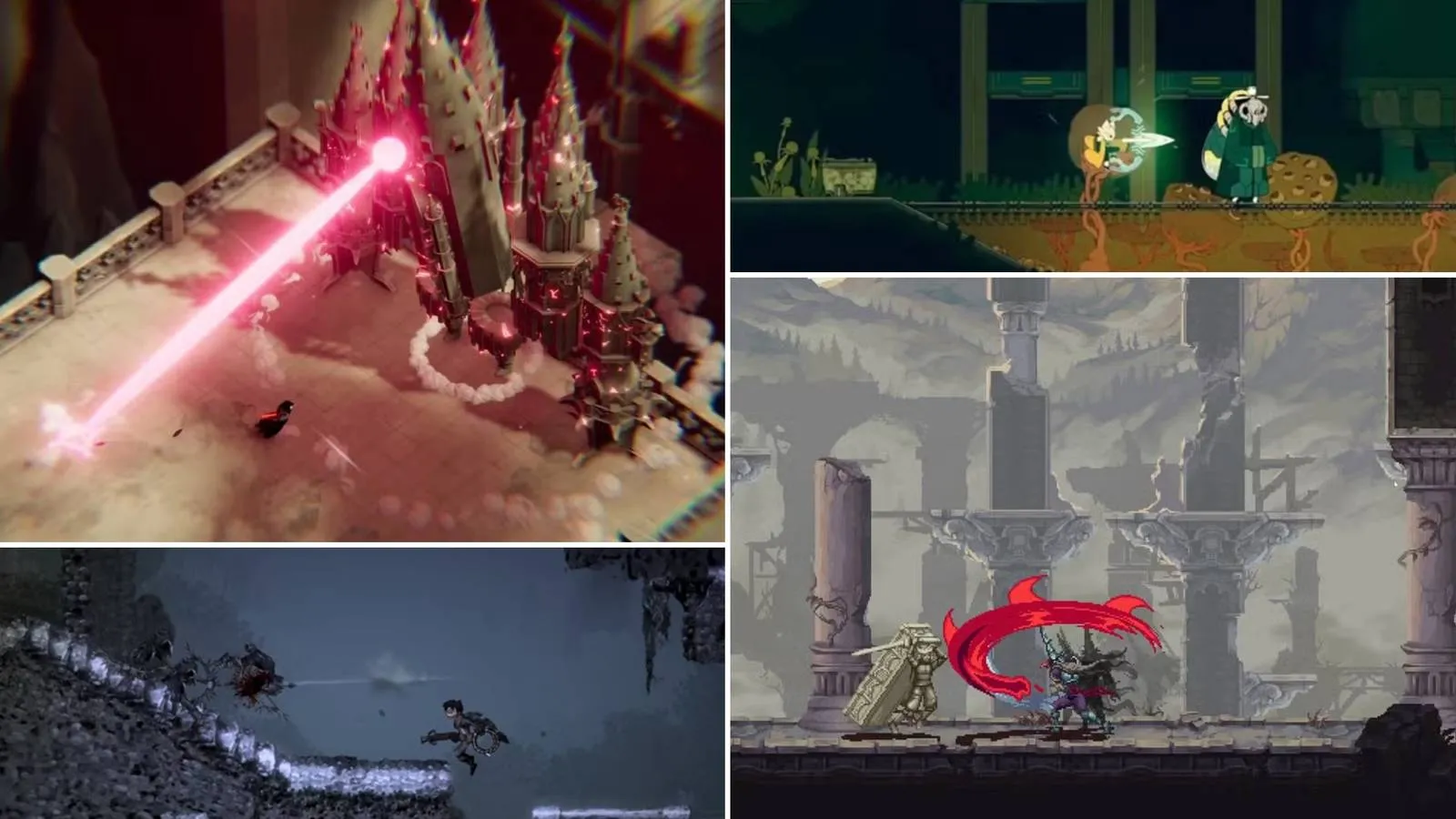 An assortment of enemy designs from various Soulslike games