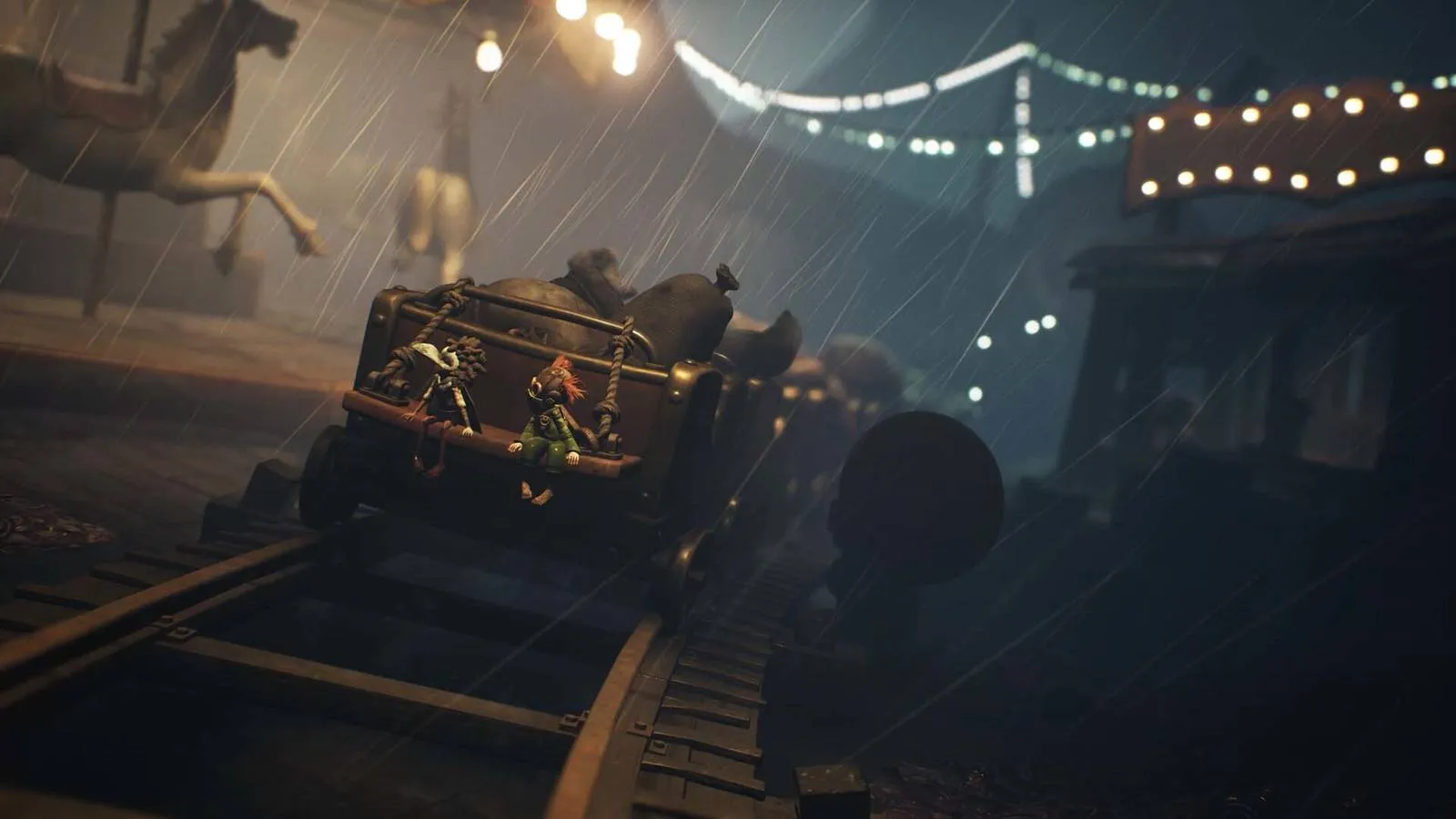 Little Nightmares 3 atmospheric screenshot showing Low and Alone in a haunting setting