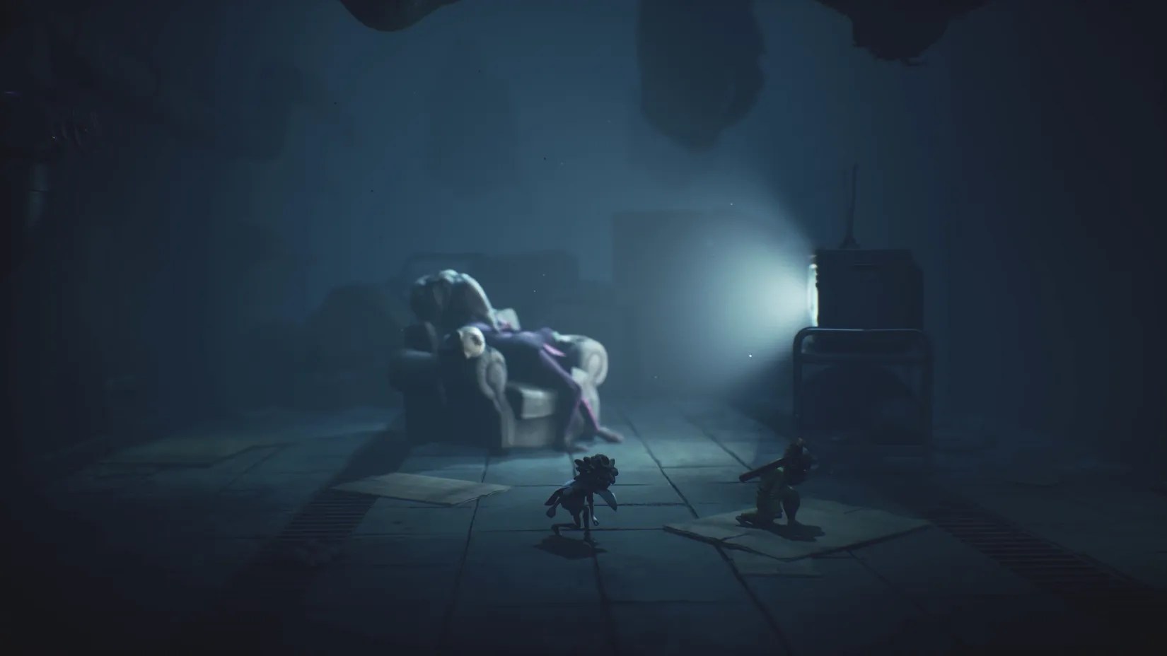 Little Nightmares 3 gameplay screenshot showcasing co-op puzzle-solving