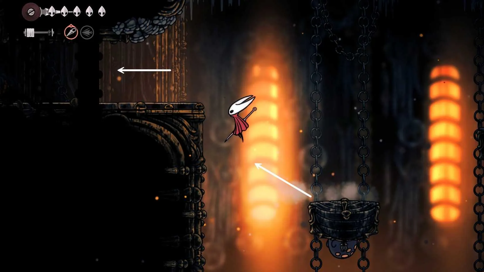 Entering the Flintslate location in the Deep Docks in Hollow Knight: Silksong