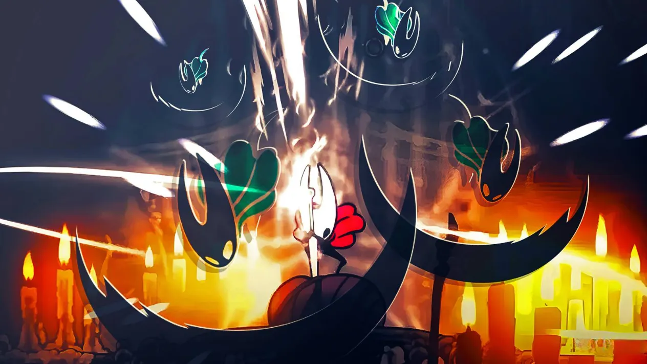 A downward slash pogo move in Hollow Knight