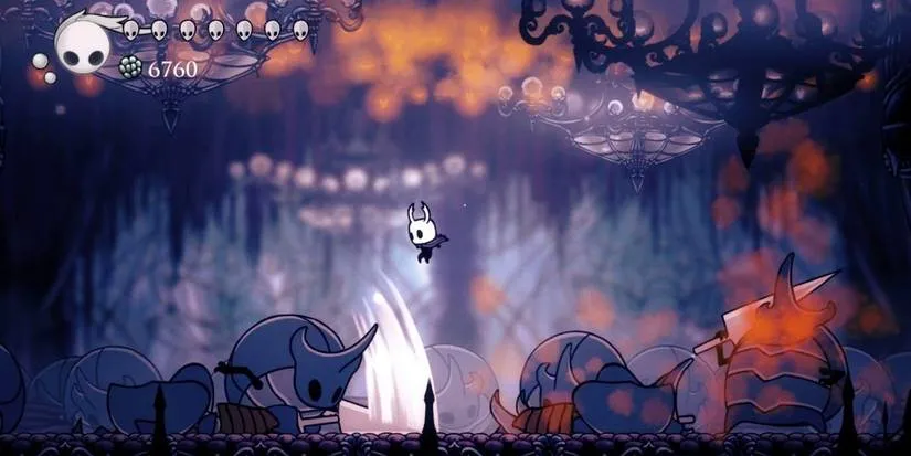 The Watcher Knights boss fight in Hollow Knight