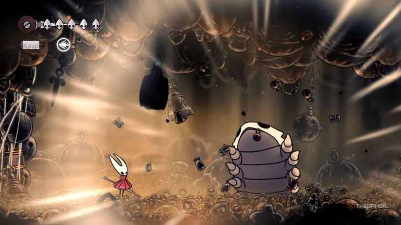 The Bell Beast waiting for Hornet in Silksong