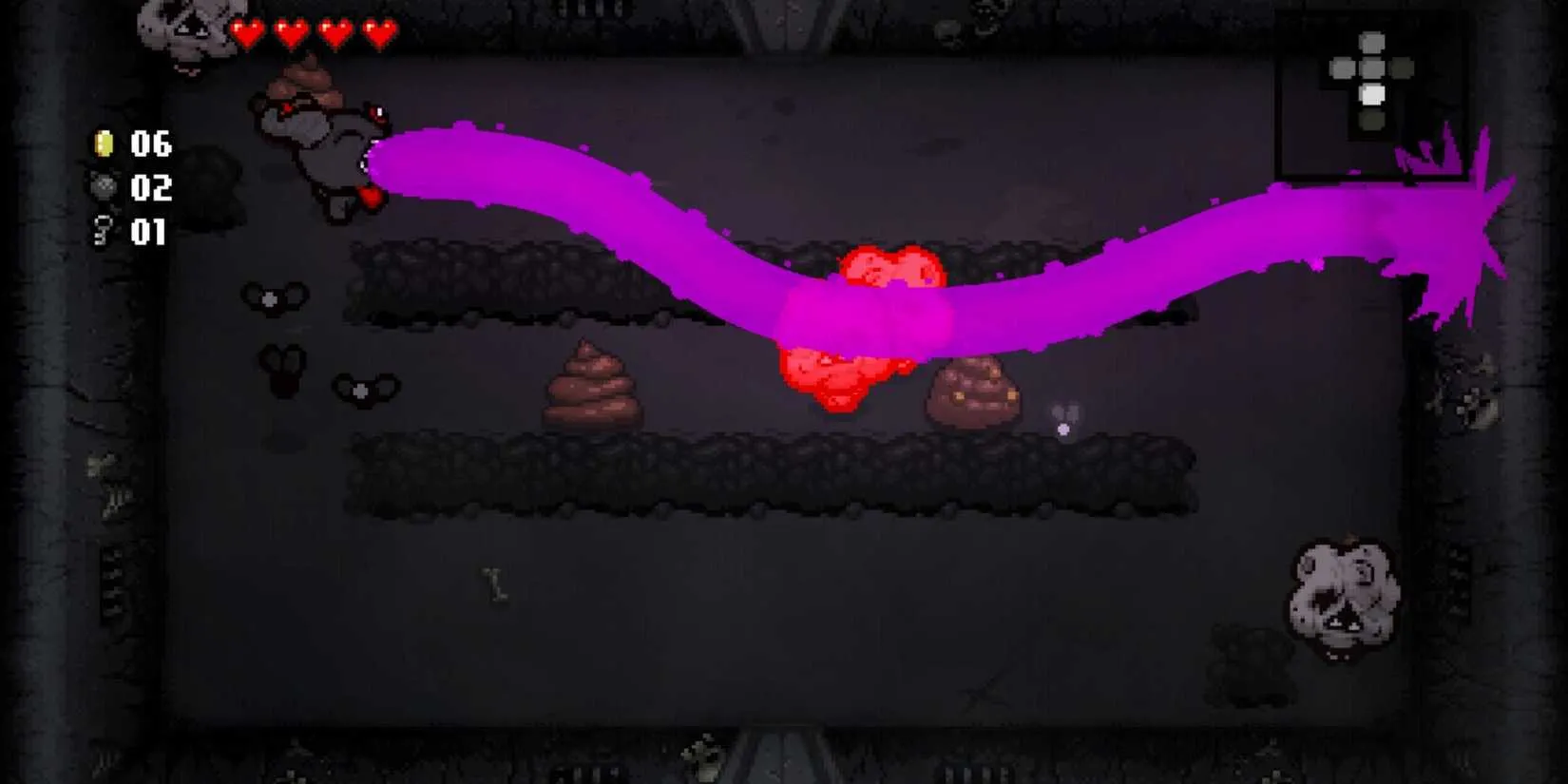 Dodging a laser attack in The Binding of Isaac Rebirth