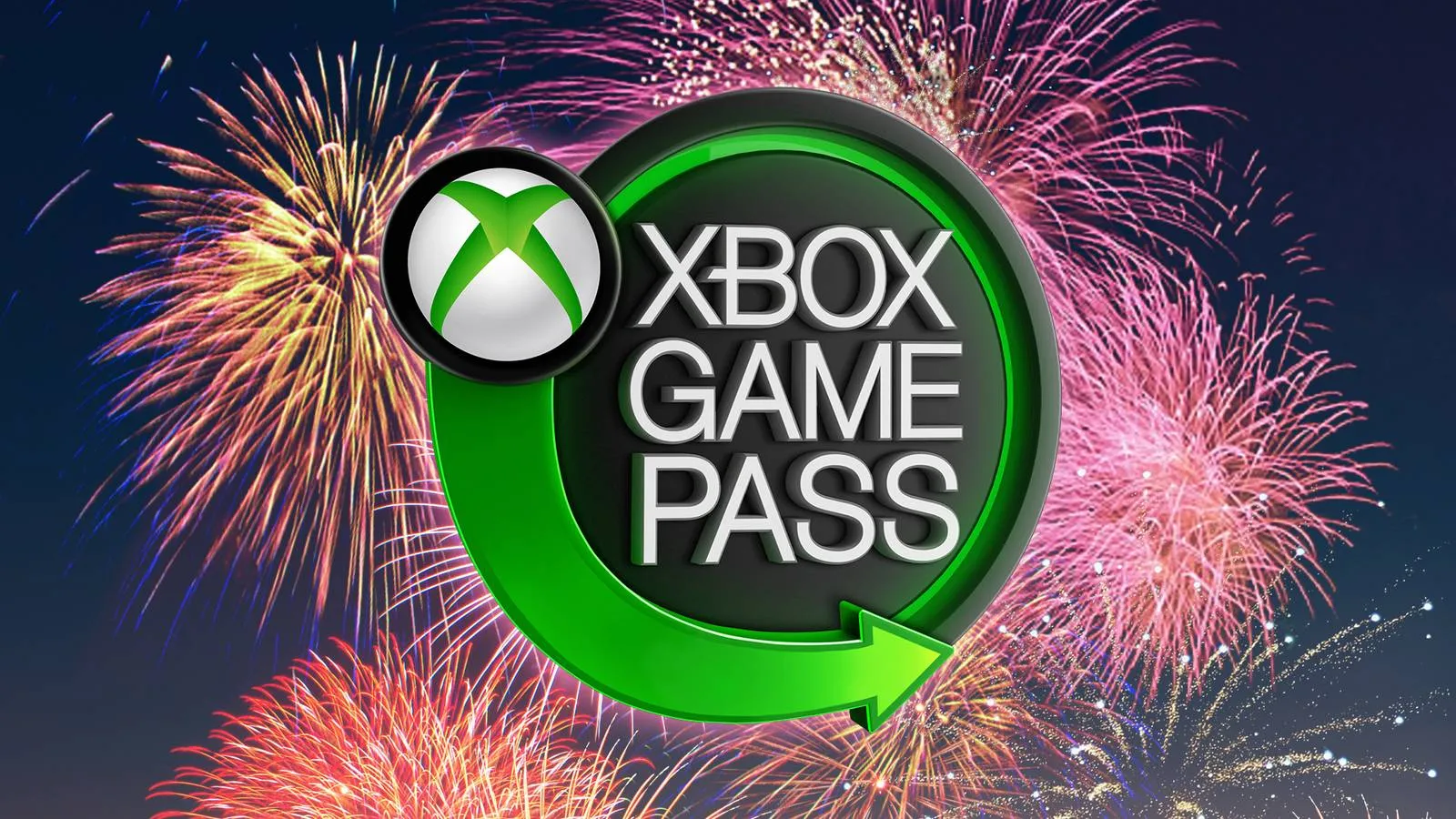 A celebratory fireworks display symbolizing the momentum of Xbox Game Pass