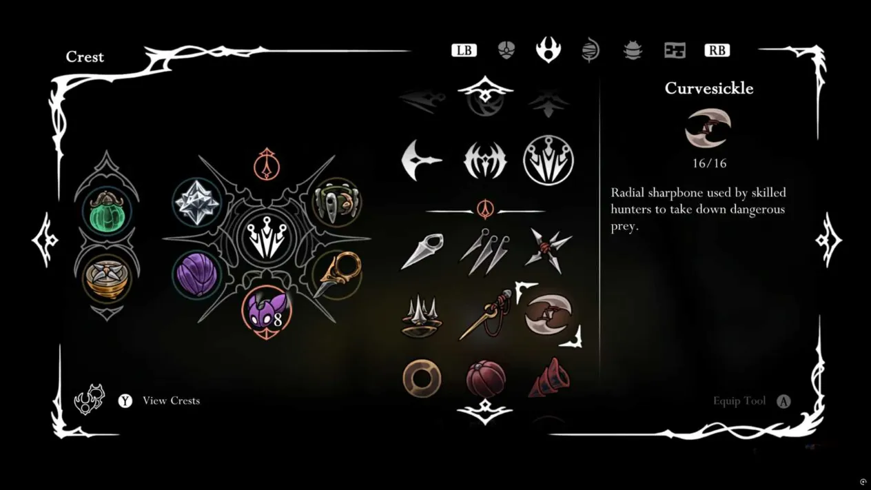 Hornet aiming the Curvesickle at airborne foes in Hollow Knight: Silksong