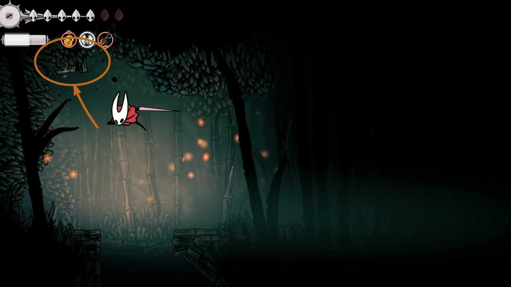 Hidden entrance to get Wispfire Lantern in Silksong
