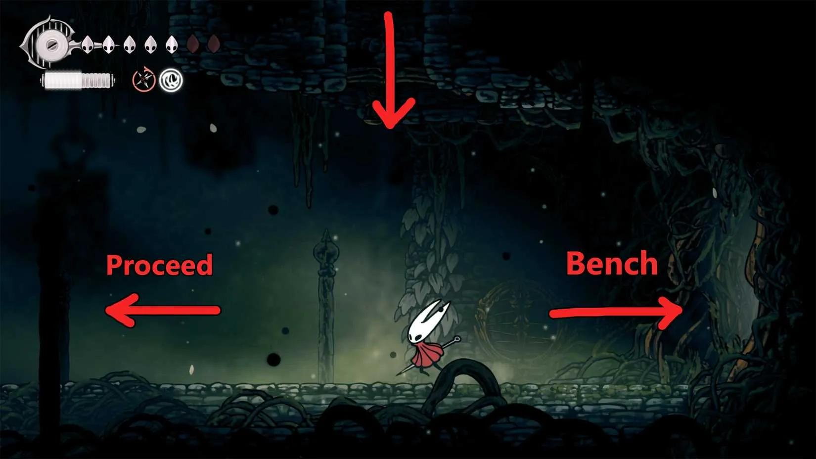 Reaching the Heart of the Woods location in Hollow Knight Silksong