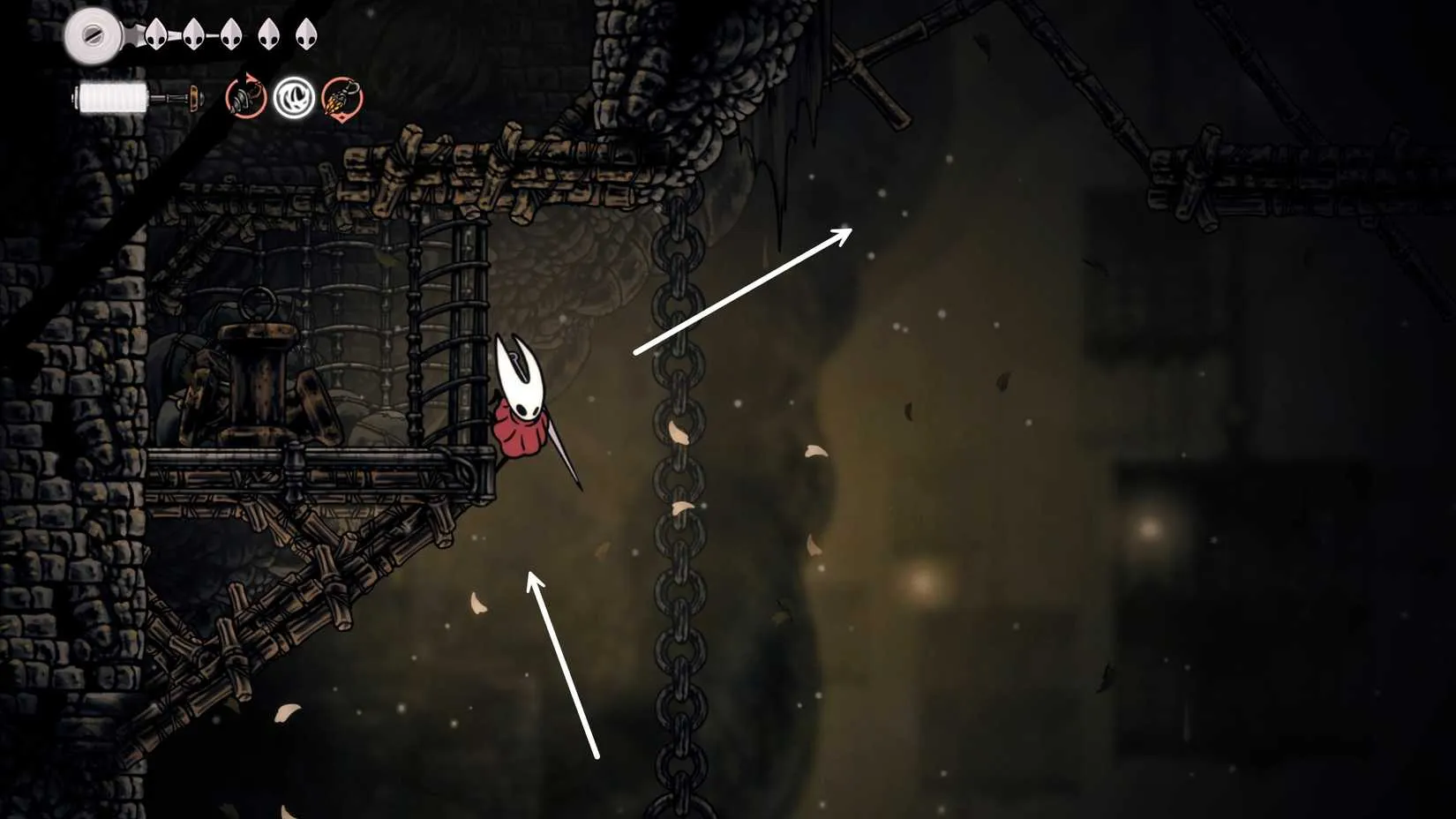 Using the Faydown Cloak double jump to reach the higher platform in Sinner&rsquo;s Road