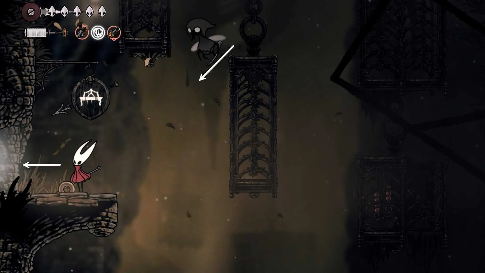 Door marked with the bench symbol leading further into Sinner&rsquo;s Road