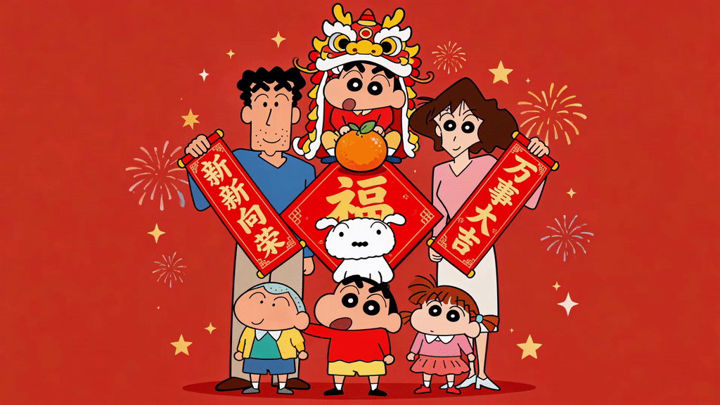 小新一家新年祝福