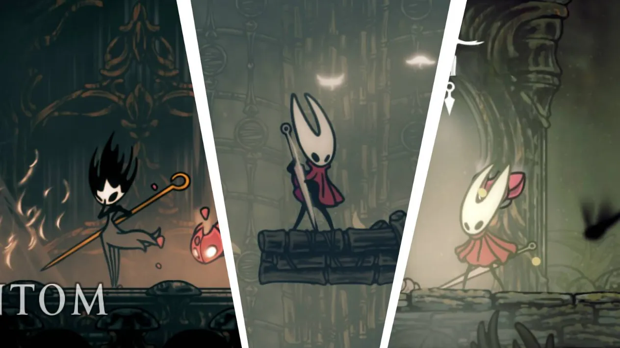 Silksong guide thumbnail showing Hornet in the fog-covered Mist area