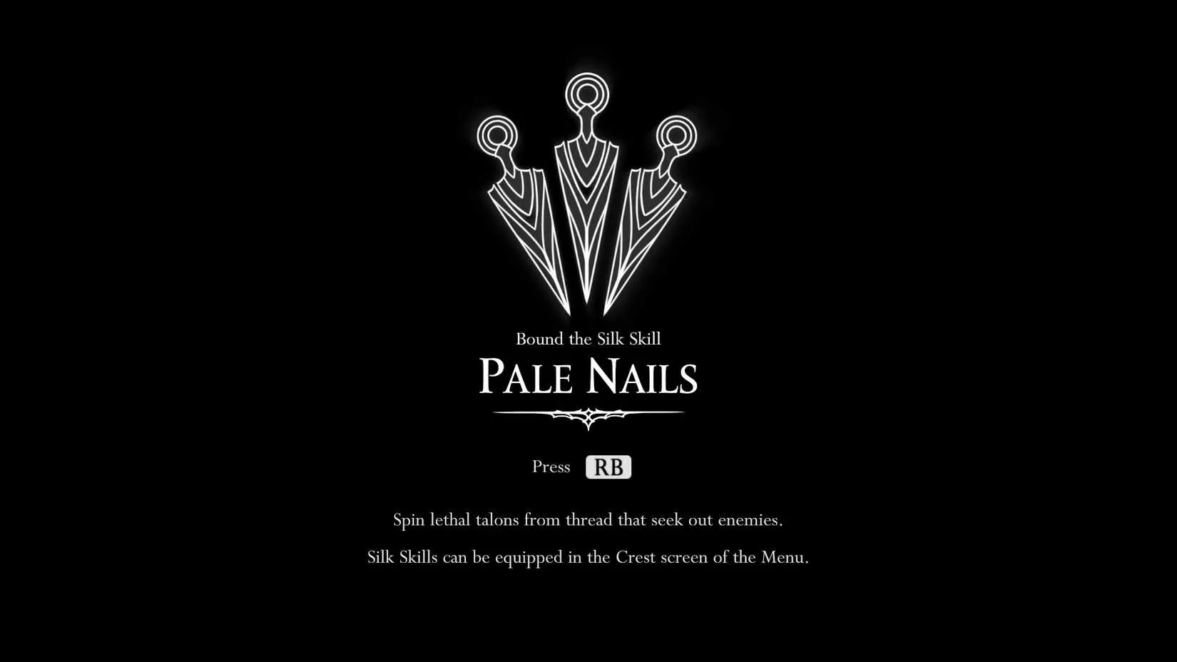 The Pale Nails skill location and binding spot in Hollow Knight Silksong