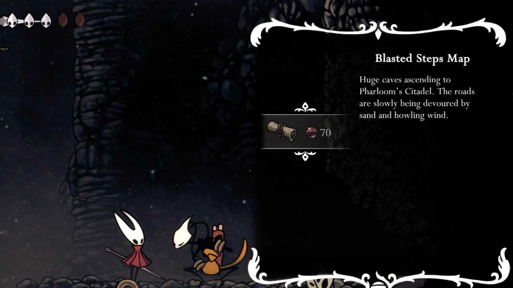 The Blasted Steps map location in Hollow Knight: Silksong