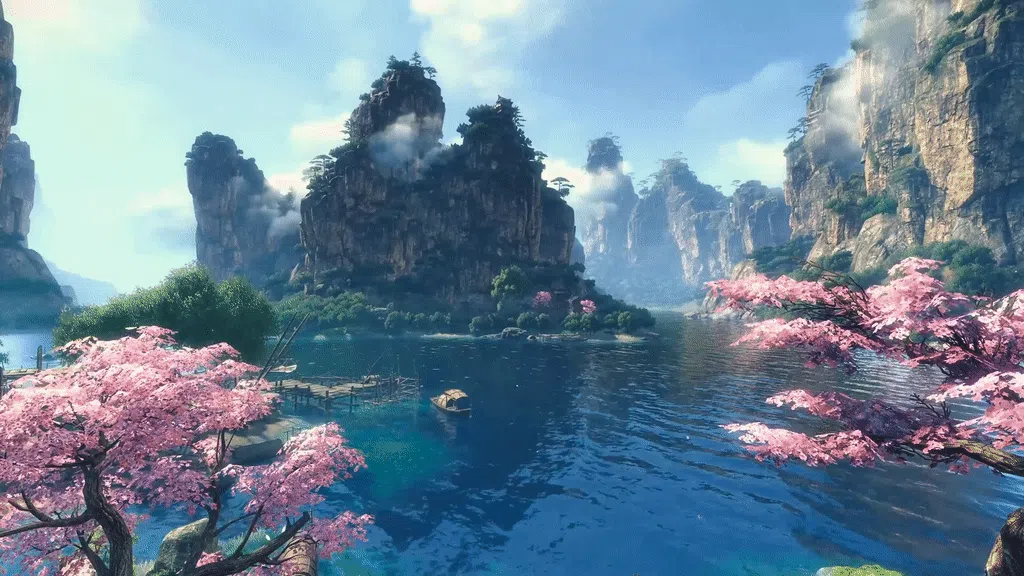 逆水寒桃花山水