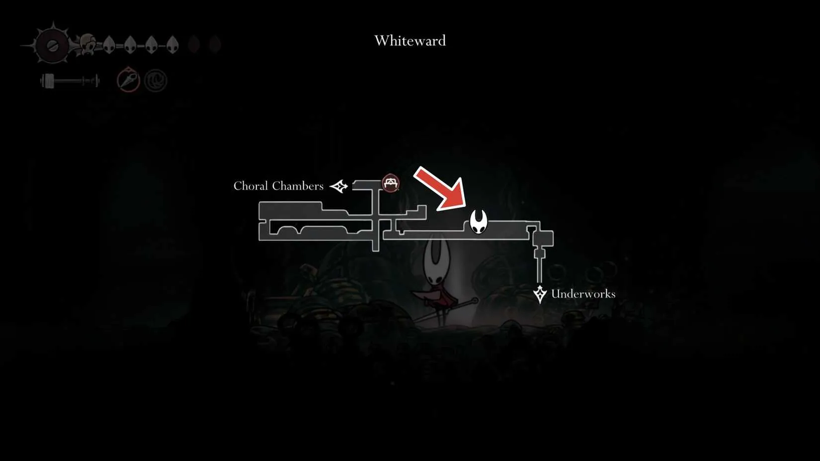 Location of Sherma in Whiteward Silksong