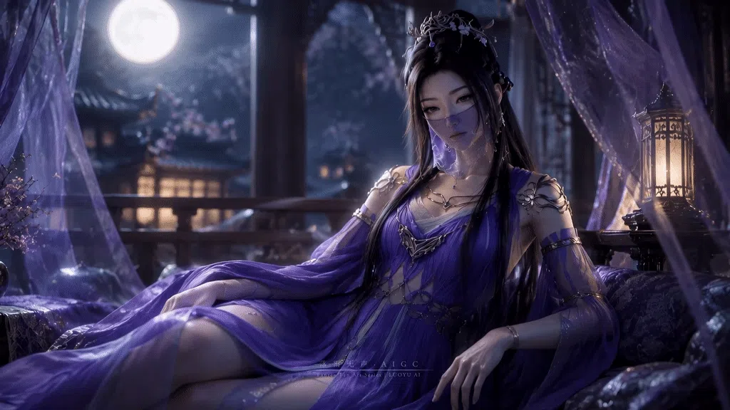 紫灵月夜独思