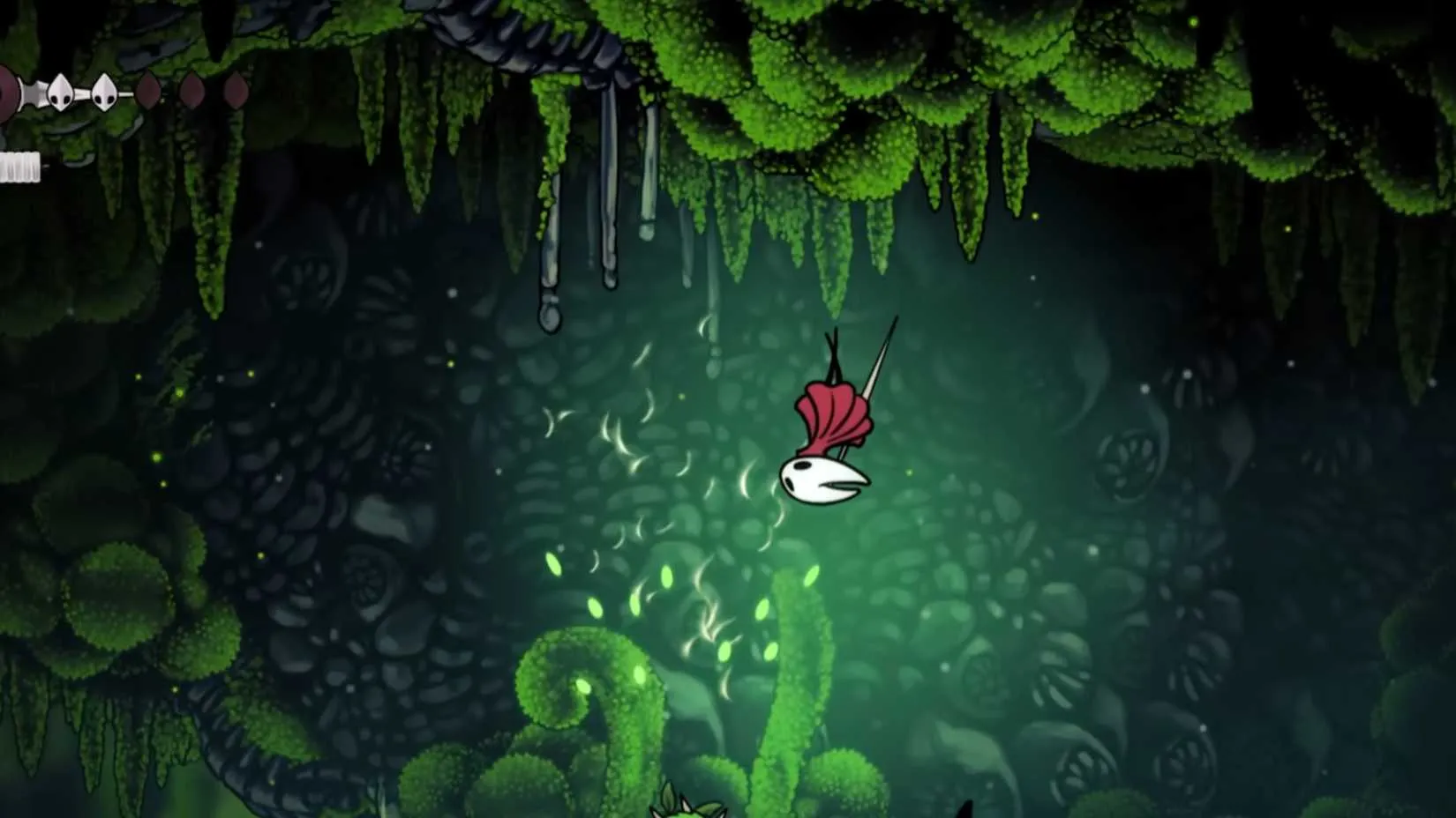 Hornet using pogo to bounce off an enemy