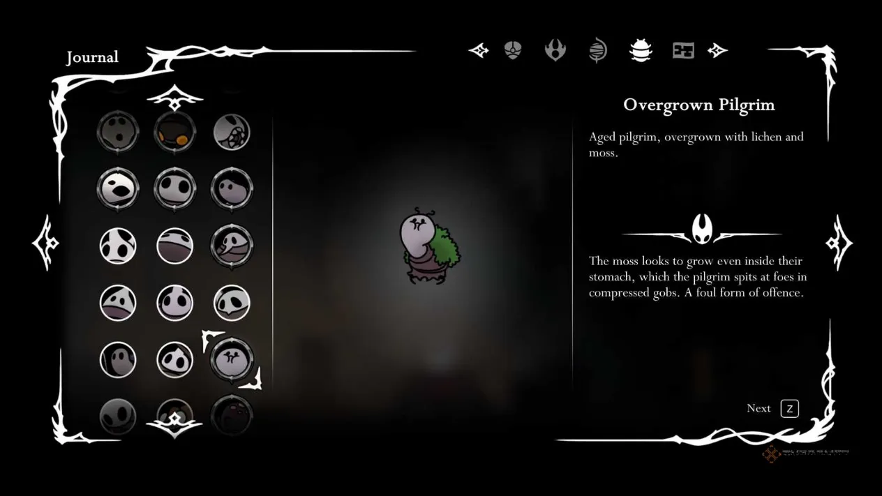 Overgrown Pilgrim spitting enemy in Silksong